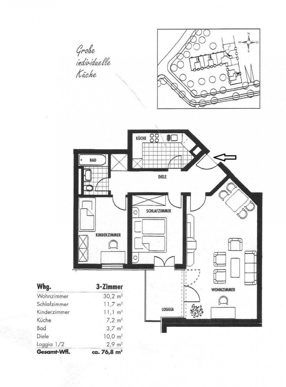Grundriss_Bsp.-M�blierung Etagenwohnung Markt Schwaben