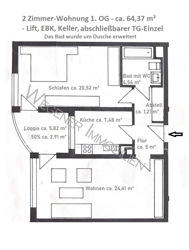 2Zi-Grund_Bsp.-M�blierung Etagenwohnung Haar