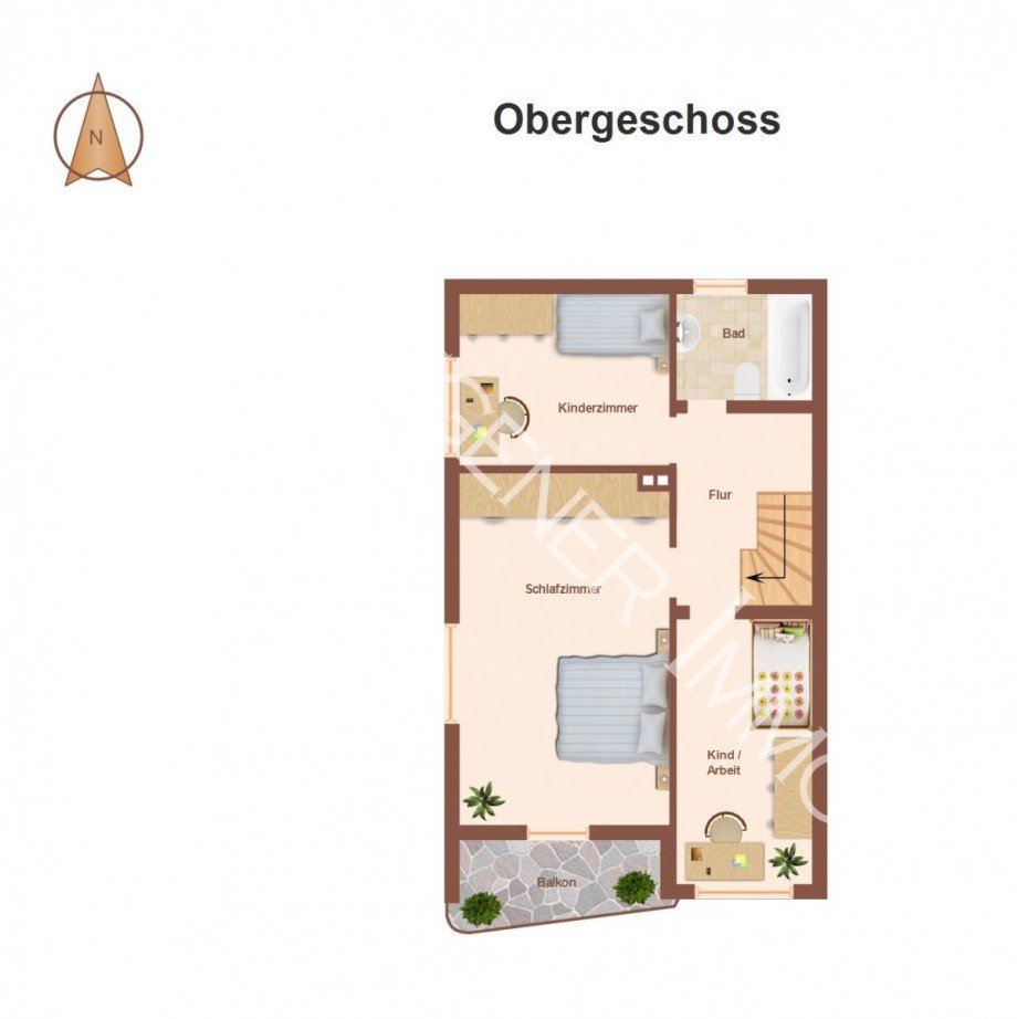 Grundriss OG Doppelhaush�lfte M�nchen