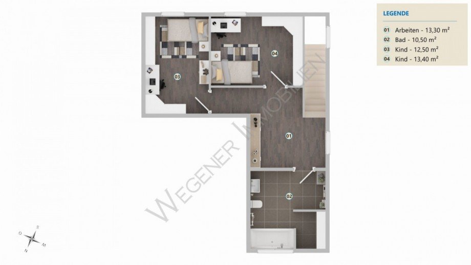 OG Grundriss mit Bsp m�bierung Maisonettewohnung Haar