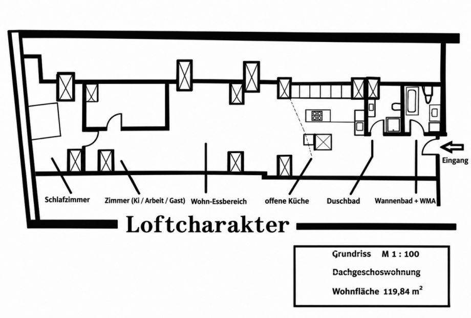 Grundriss_DG Loft-Studio-Atelier M�nchen