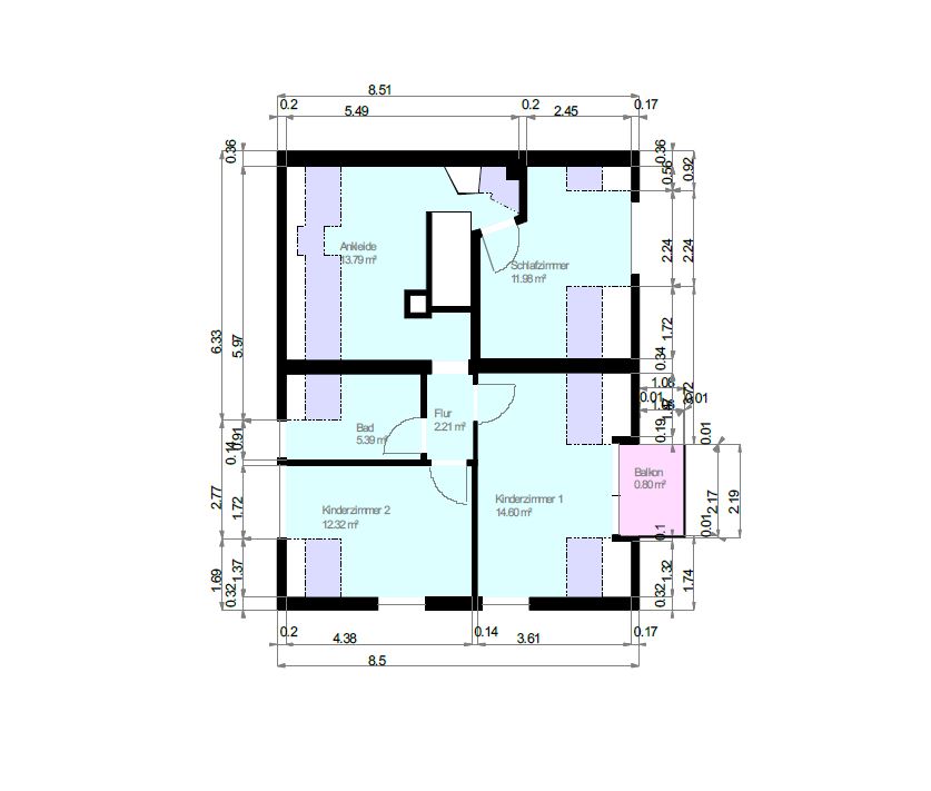 Grundriss OG Doppelhaush�lfte M�nchen