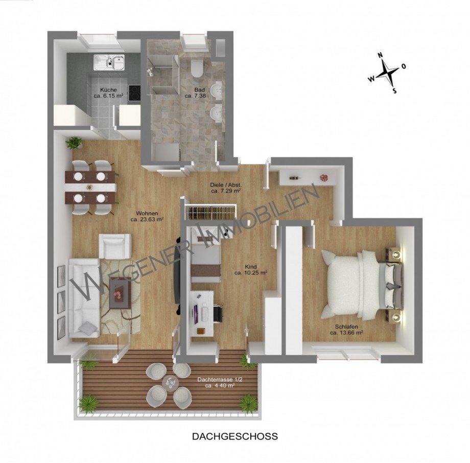 Grundriss_Bsp.-M�blierung Dachgeschosswohnung Haar