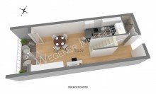 Grundriss OG_Bsp.-M�blierung *** Hervorragende 2,5 Zi-Maisonettewohnung mit Galerie und EBK in TOP Lage Waldtrudering! ***