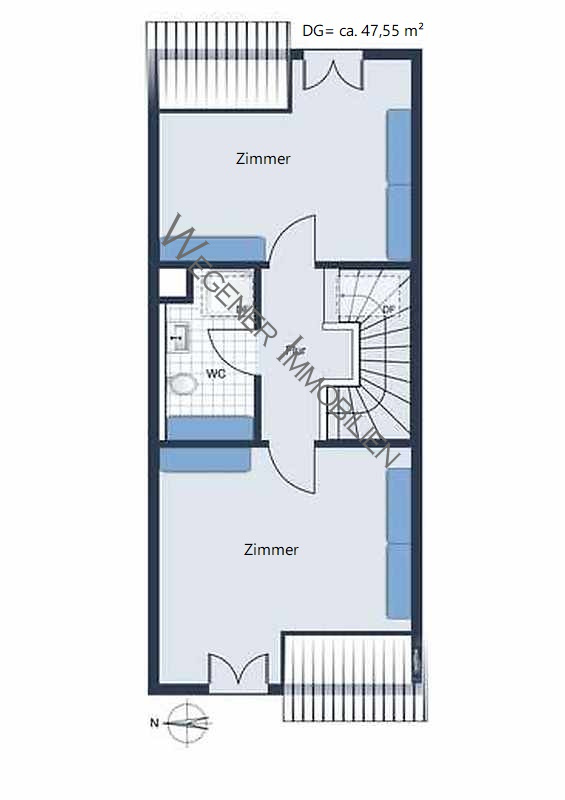 Grundriss_DG_Bsp.-M�blierung Reihenmittelhaus Aschheim