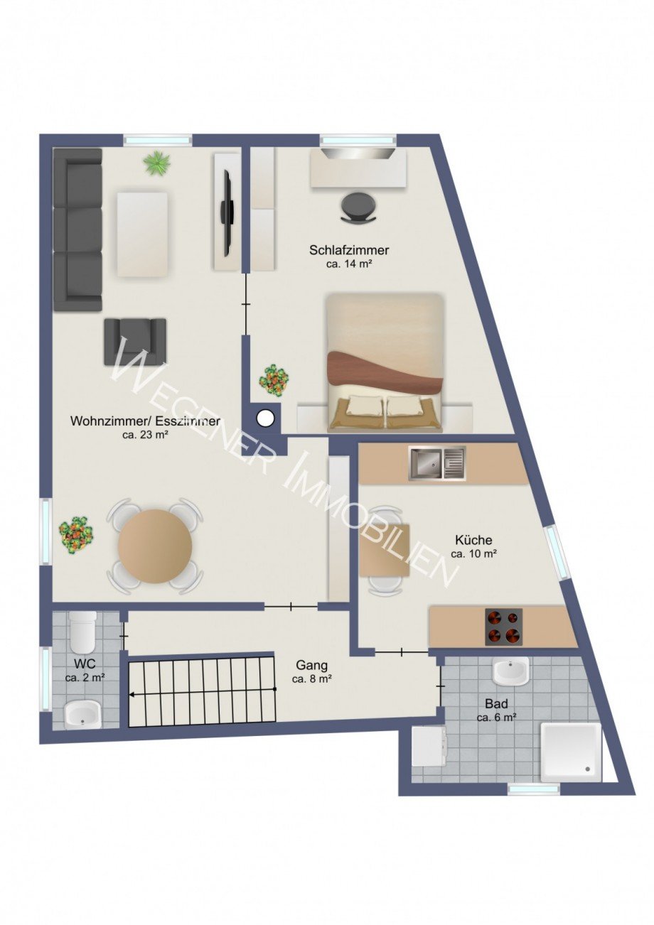 Grundriss-Bsp.-M�blierung Etagenwohnung M�nchen