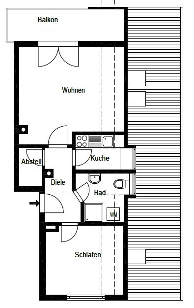 Grundriss Dachgeschosswohnung M�nchen