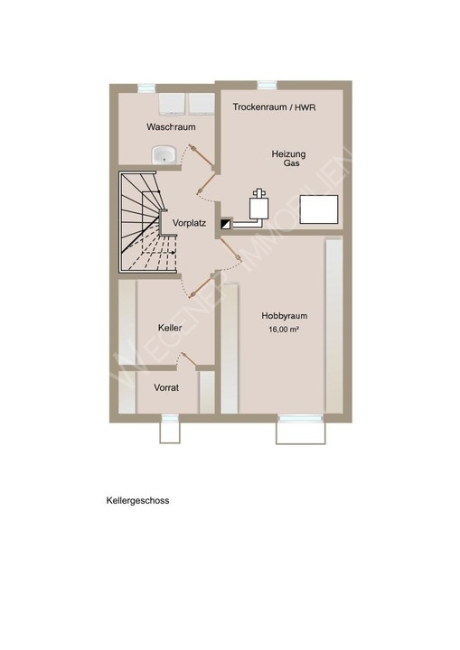 Grundriss UG Reihenmittelhaus Kirchheim bei M�nchen