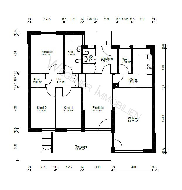 Grundriss EG Bungalow M�nchen