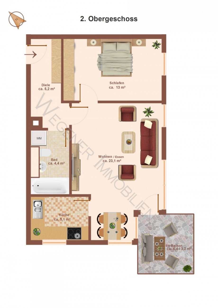 Grundriss_Bsp.-M�blierung Etagenwohnung Poing