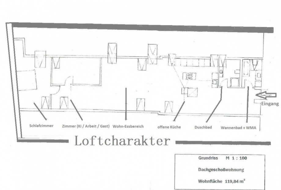 Grund_Dachgeschoss Loft-Studio-Atelier M�nchen
