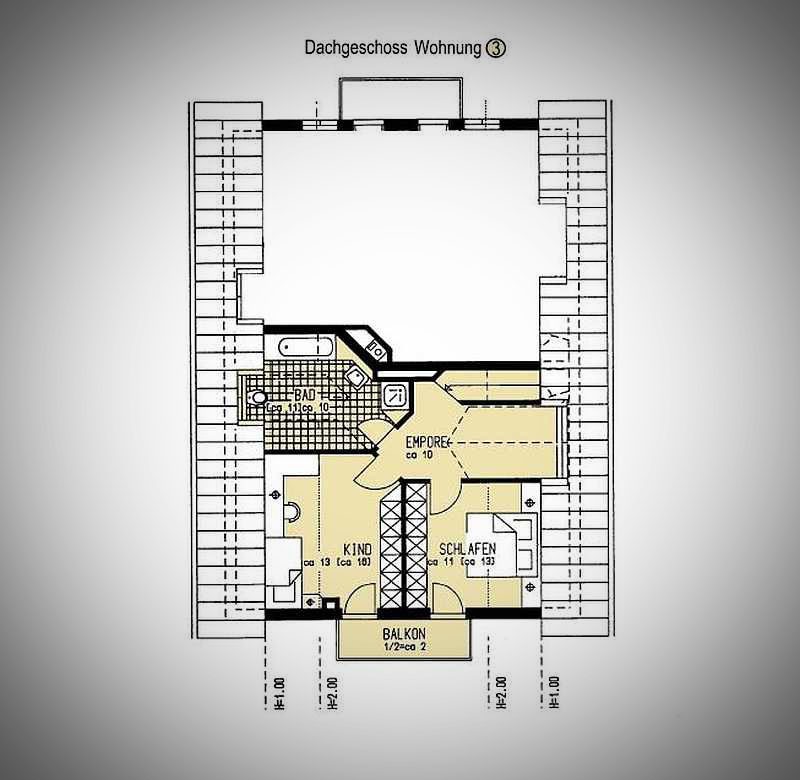 Grundriss-DG Maisonettewohnung M�nchen