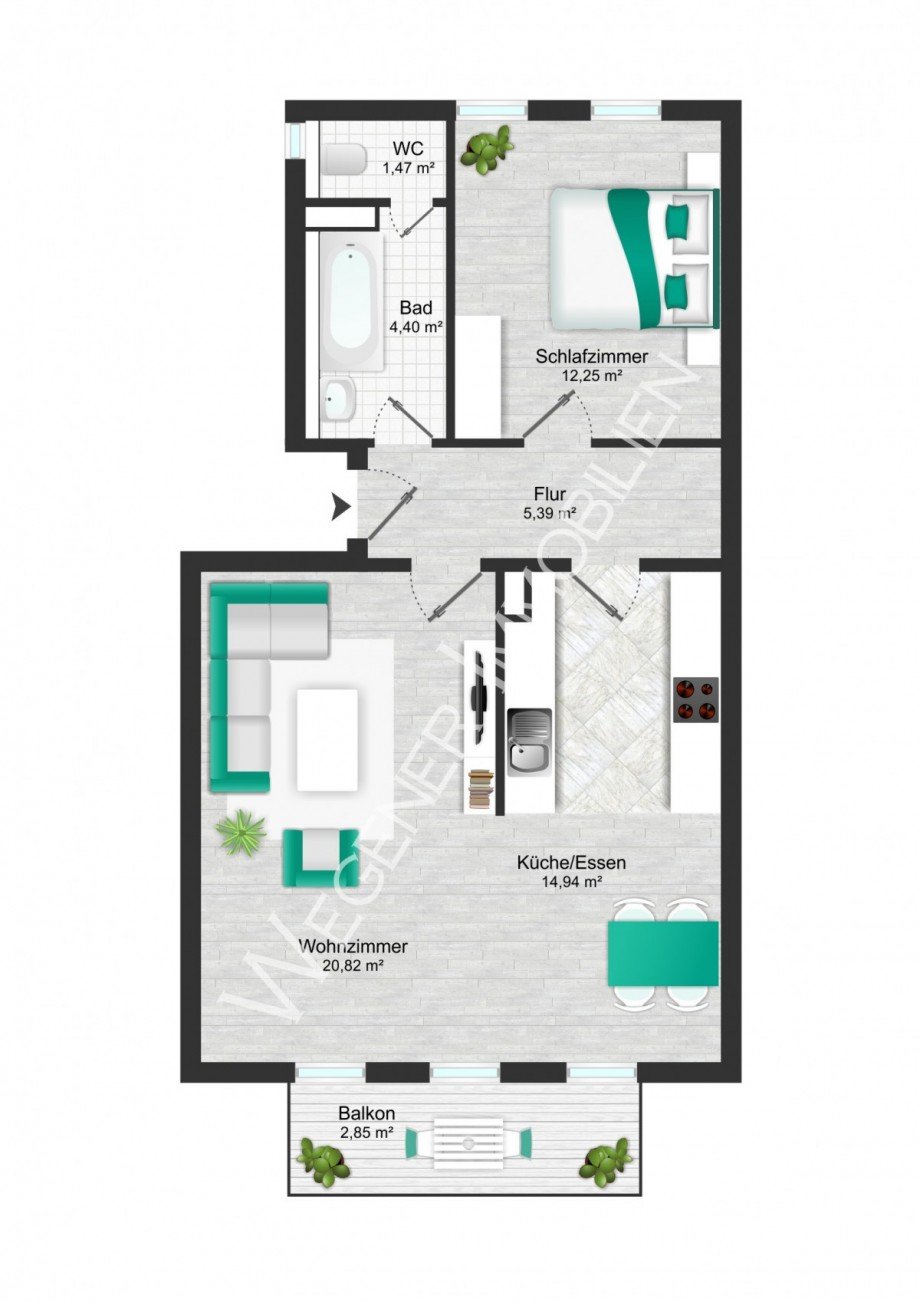 Grundriss_Bsp. M�blierung Etagenwohnung Poing